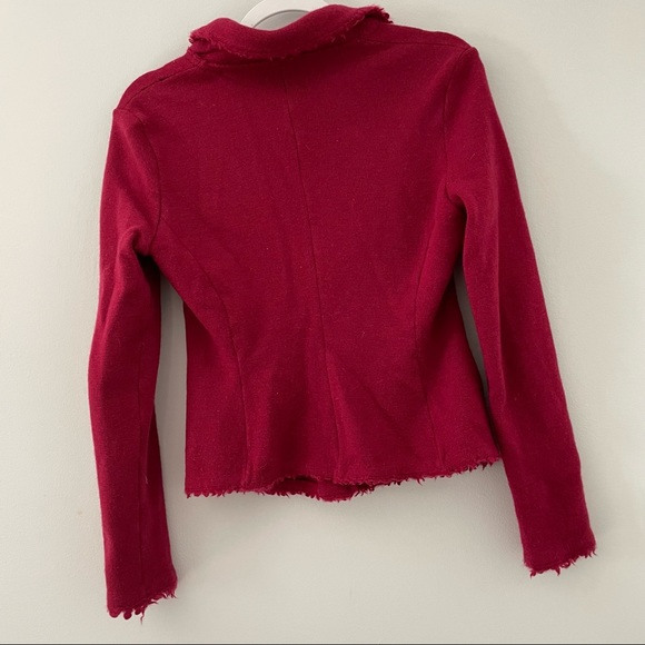 Talbots Vintage Burgundy Sweater Blazer 100% merino wool size S Work/casual - Picture 4 of 11